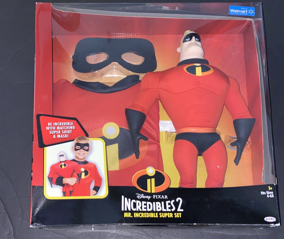 Disney Incredibles 2 Mr Incredible Super Set Costume Shirt Mask