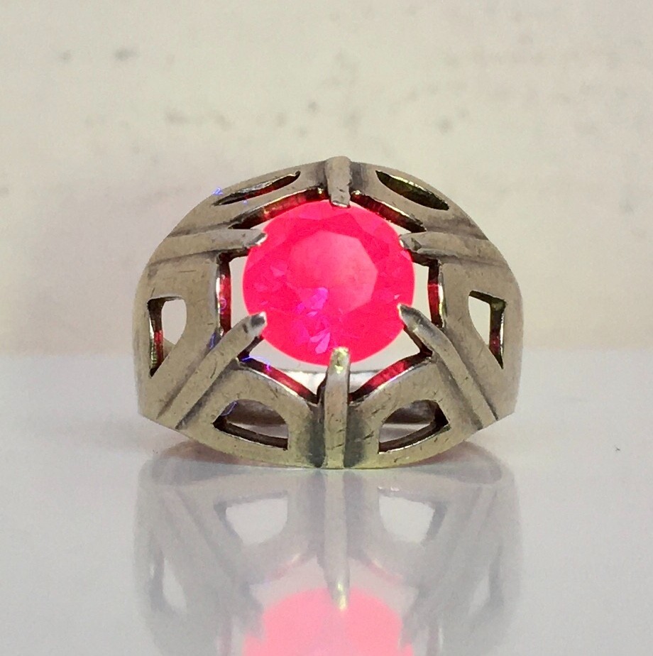 Ring №53 Vintage Soviet Red Ruby Silver Ring 875☆… - image 17