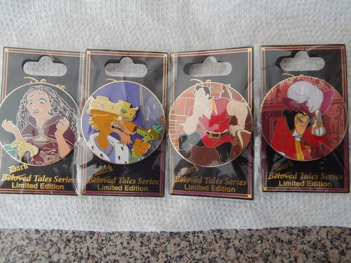 DSSH DARK TALES PIN LOT 4 PINS PRINCE JOHN ,GASTON, MOTHER GOTHEL, CAPTAIN HOOK - Picture 2 of 3