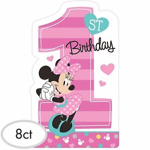 Baby Minnie Mouse First 1st Birthday Invitations Birthday Favors