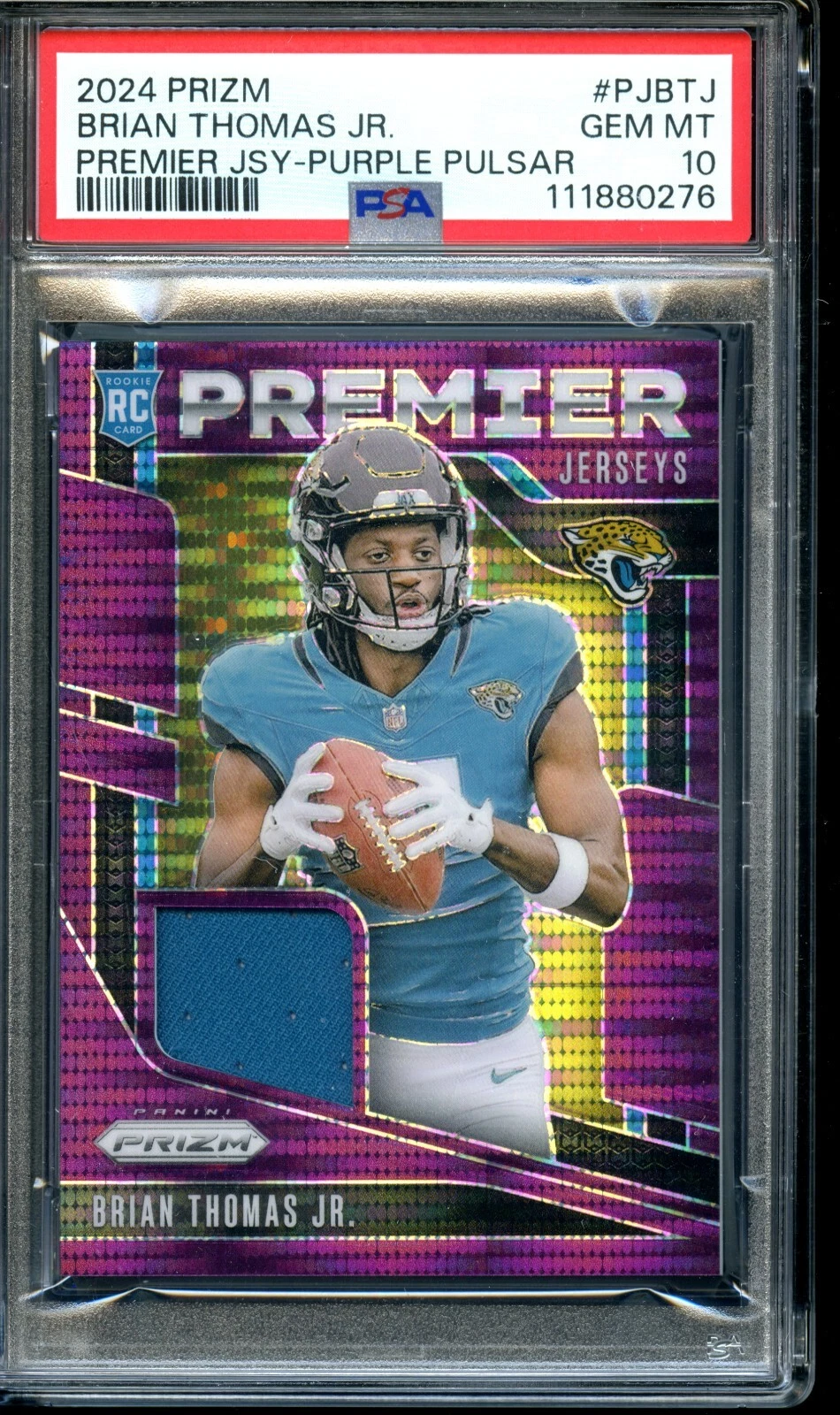 Brian Thomas Panini Prizm Premier Jerseys #PJBTJ Purple Pulsar