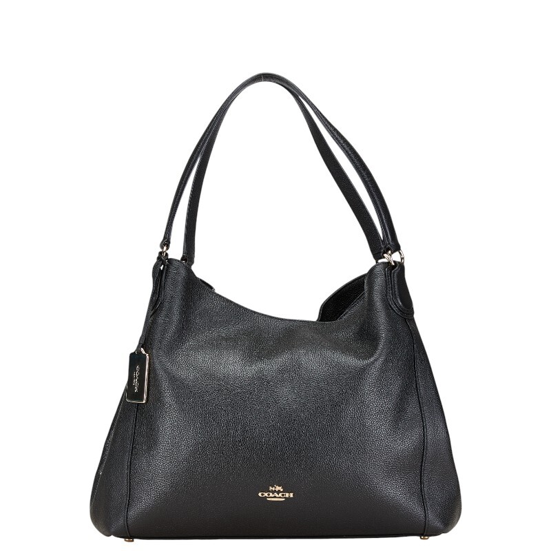 Coach Edie One Shoulder Bag Handbag 33547 Black Leather Ladies Used