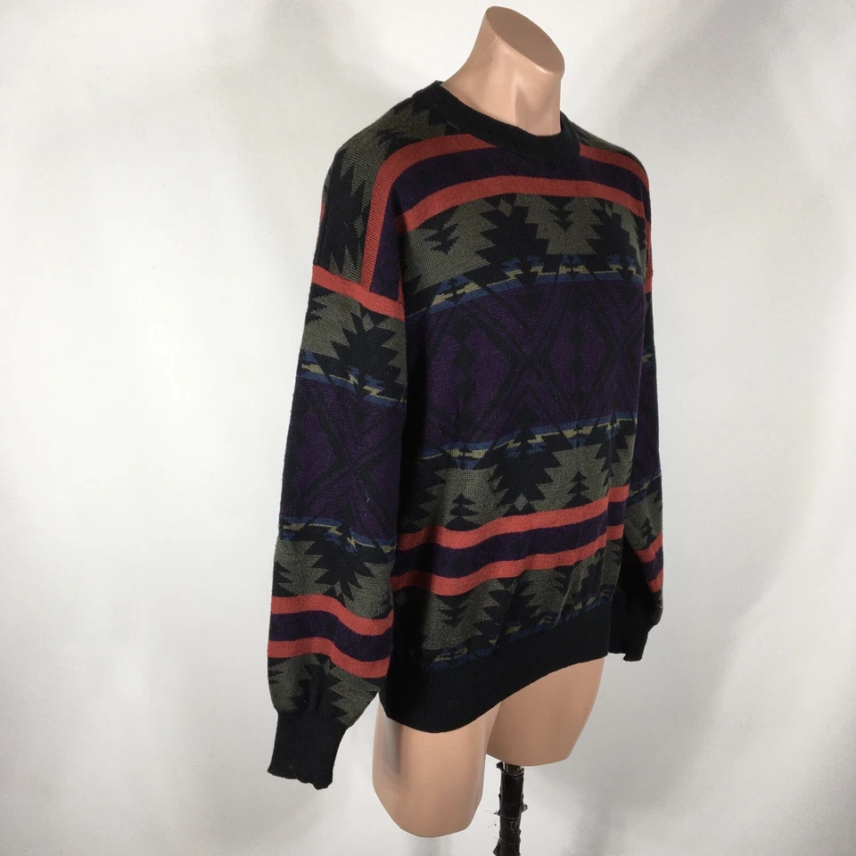 SUÉTER ESQUÍ OBERMEYER ALPINO Nórdico LANA/ACRÍLICO TALLA L Azteca Vintage Años 80 Nieve Foto 4 de 4