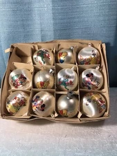 11 Vintage Disney Satin Christmas Ornaments Peter Pan Pinocchio Snow White Pooh
