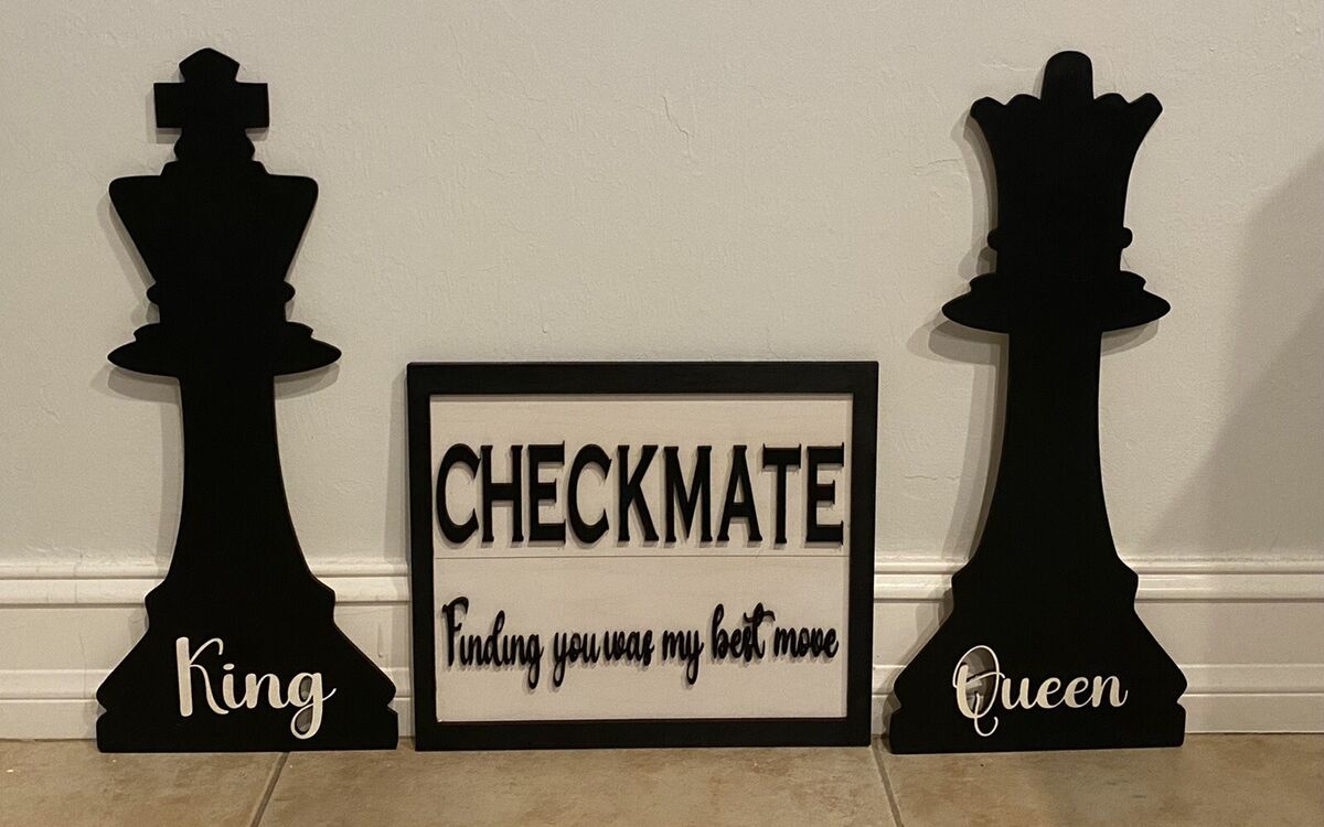 King and Queen Wall Art/Checkmate Chess Wall Art