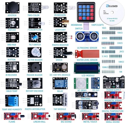 ELEGOO Aufgerüsteter 37 in 1 Sensormodul Bausatz Kompatibel mit Arduino IDE mit