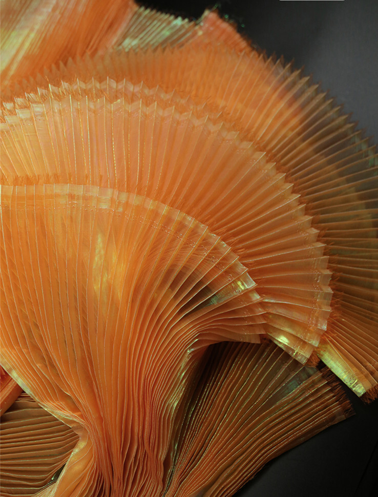 Disfraz Plisado Mostrar Tela Ola Vestido de Noche Vestido Tela Artesanal Tul Duro 1 M