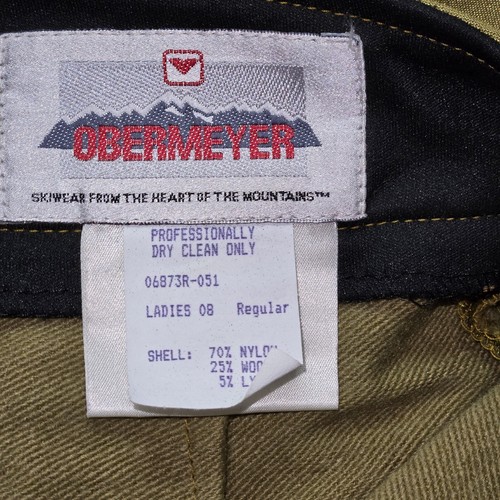 Obermeyer Pants Womens Sz 8 Vintage Stretch Wool Blend Ski USA Schoeller Gold - Picture 3 of 15