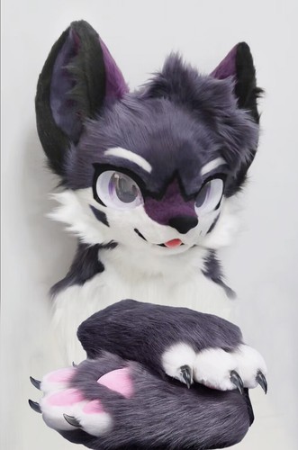 Fursuit langes Fell Husky Fuchs Maskottchen Kopf Party Halloween Fell Cosplay-Aktion - Bild 11 von 11