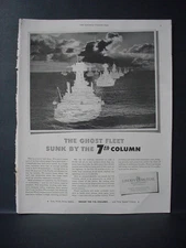 1943 Liberty Mutual Insurance Ghost Fleet Sunk by 7th Column VTG Print Ad 10865