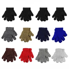 Kids Winter Knitted Magic Gloves Wholesale Lot 6 or 12 Pairs
