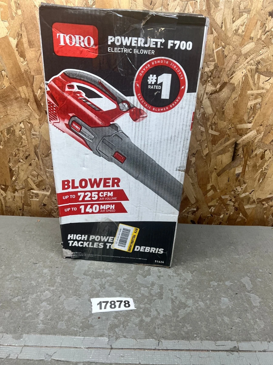 Toro 51624 PowerJet F700 12A Red Handheld Electric Leaf Blower 725 CFM Corded