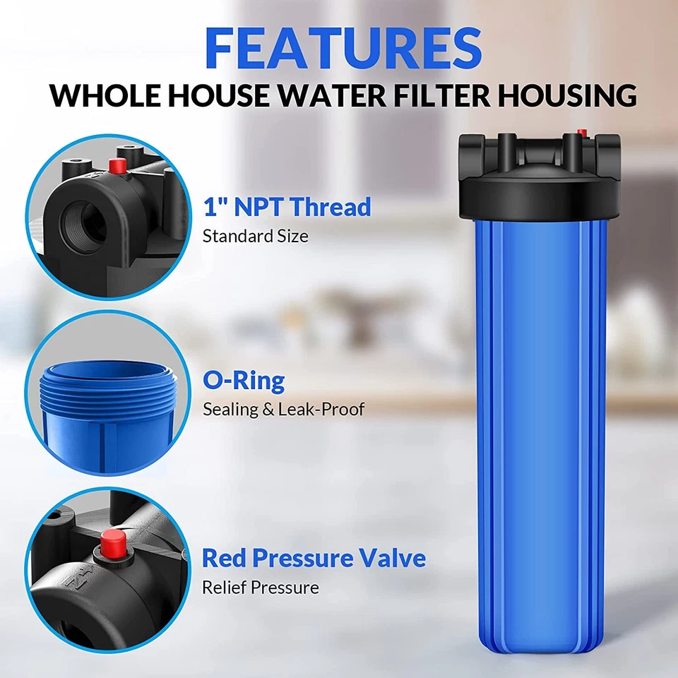 SimPure 2Pack 20 Inch Whole House Water Filter Housing Fit 4.5" x 20" Filters - Image 3 of 4