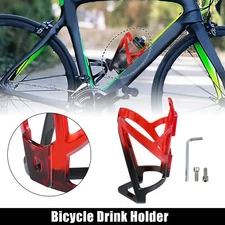 1 Set Water Bottle Cage Holder with Screws and Wrench for Bicycle Black Red