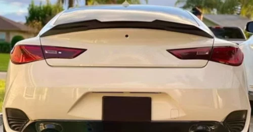 Glossy Black PSM Rear Trunk Spoiler Wing Lip Fit 2017-2022 Infiniti Q60 Coupe - Picture 4 of 5