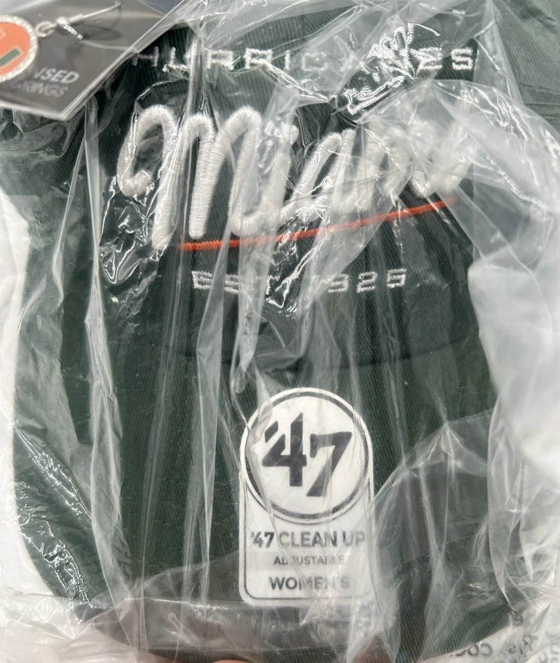 Woman’s Miami Hurricanes NCAA '47 Brand Green Adjustable Hat & Earrings - Image 2 of 4