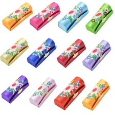 12 Pack Ladies Floral Lipstick Case Holder Travel Makeup Lipstick Case w/ Mirror