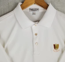 PETER MILLAR x PINE VALLEY Size Large SUMMER COMFORT Polo Shirt Mens White Golf