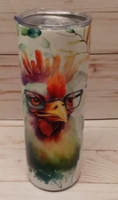 ZoneGrace stainless Rooster tumbler "Crazy I Prefer The Term Mentally Hilarious!