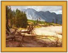 Paul Mullally Original Oil Painting On Board Signed Mountain Landscape Framed 