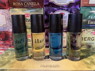 4x$45Uncut Perfume Body Oil (Guilty,Eros,Sunset Heat,Blk Code.)For Men 4oz-120mL