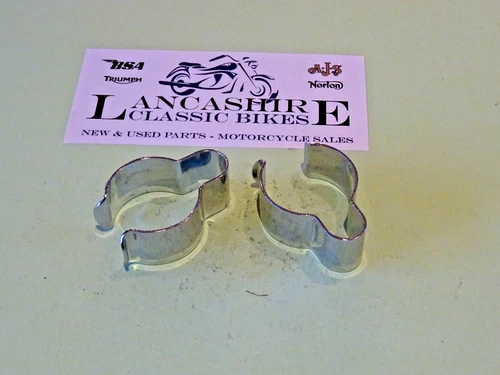 BSA TRIUMPH HANDLEBAR CABLE CLIP 7/8" BARS CHROME 97-4112 H4112  PAIR UK MADE
