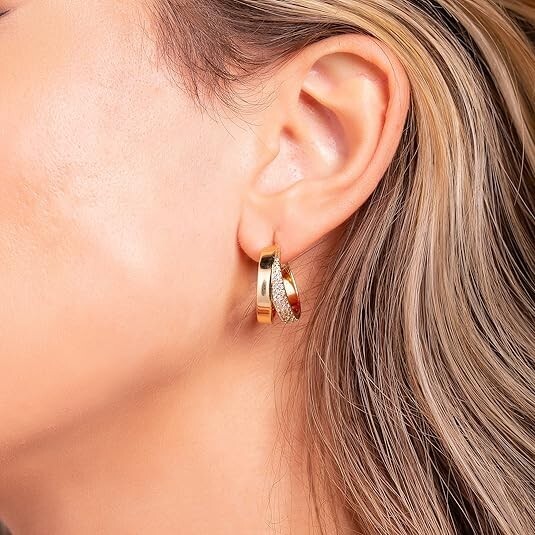 Aretes 18K Brincos Femininos Pendientes Joyeria Fina de Moda De Oro Para Mujer