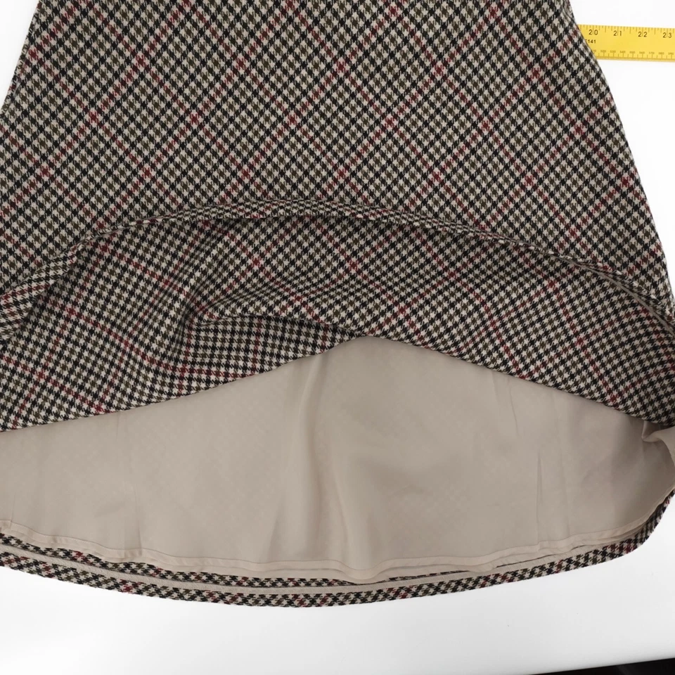 Orvis 裙子女式 8 格子 A 字及膝衬里羊毛混纺商务休闲 — 第 4/4 张图片