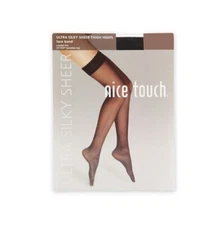 Nice Touch Ultra Silky Sheer Thigh Highs Lace Band (3 Pack)