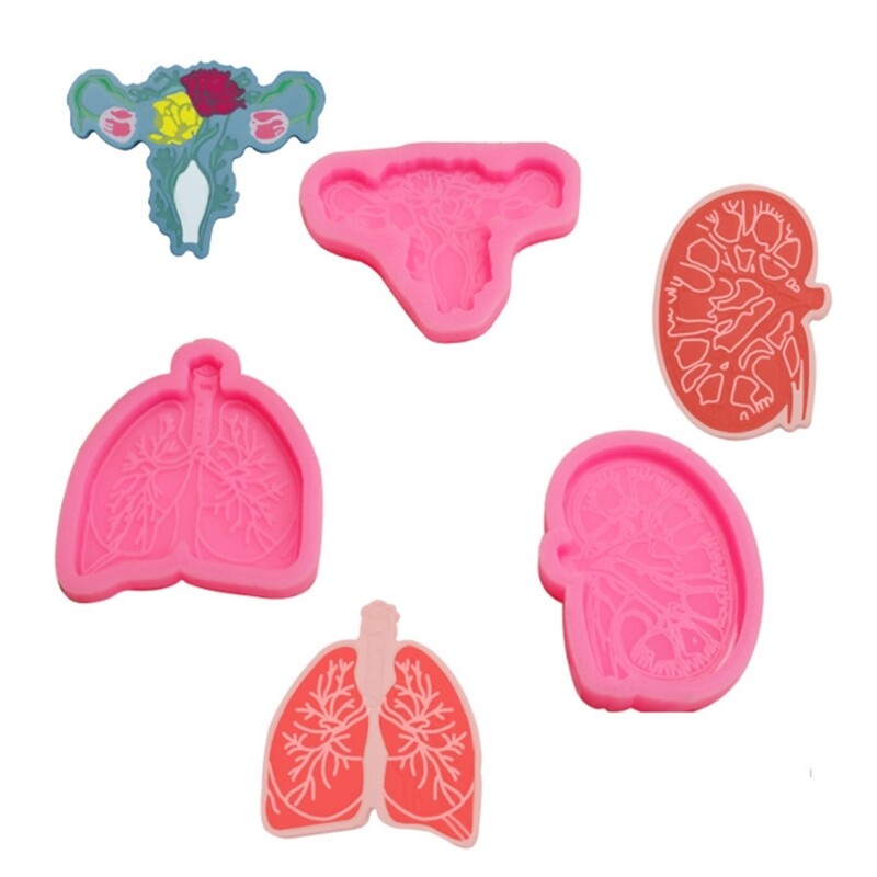 Organs Resin Mold Doctor Nurse Badge Reel Silicone Molds Jewelry