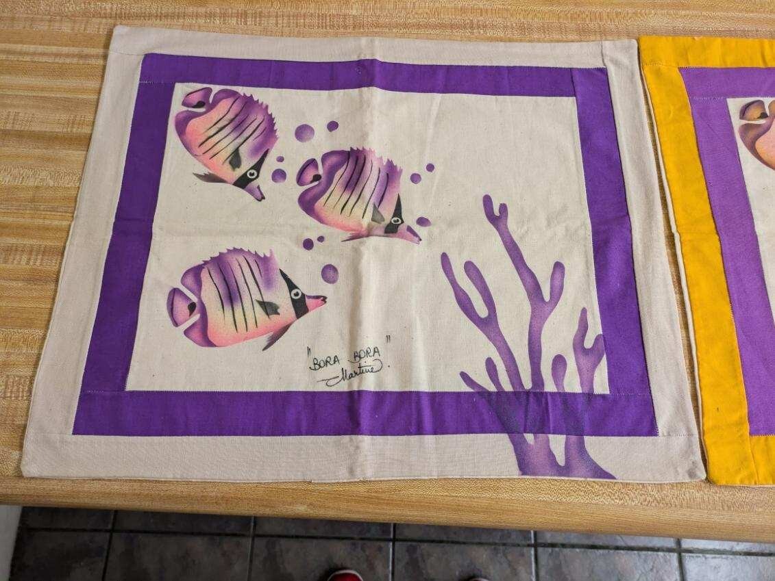 pair of pillowcases, Bora Bora with fish