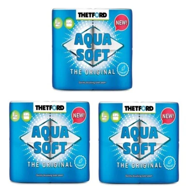 CARTA IGIENICA AQUA SOFT THETFORD PER TOILETTE PORTATILI E CAMPER - 3 CONFEZIONI