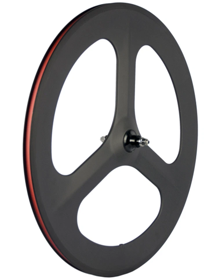 700C 70mm Front Tri Spoke Rear Disc Track Carbon Wheelset Fixed Gear Wheels Matt - Bild 4 von 4