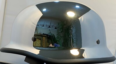 chrome german novelty motorcycle helmet Hot Leathers Style Low Profile Crafted for comfort German Skull Cap Helmet EXCELSIOR