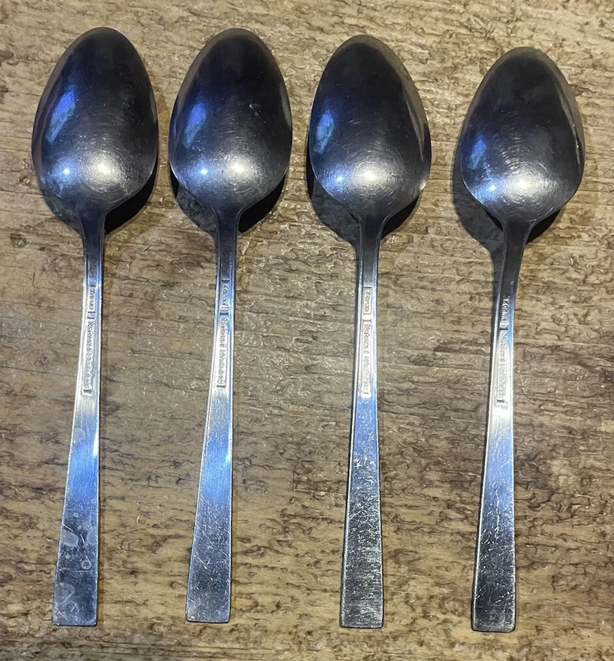 Cucharas de sopa National Flatware ~LAUREEN~ rosa floral vintage lote de 4 Corea Foto 4 de 4