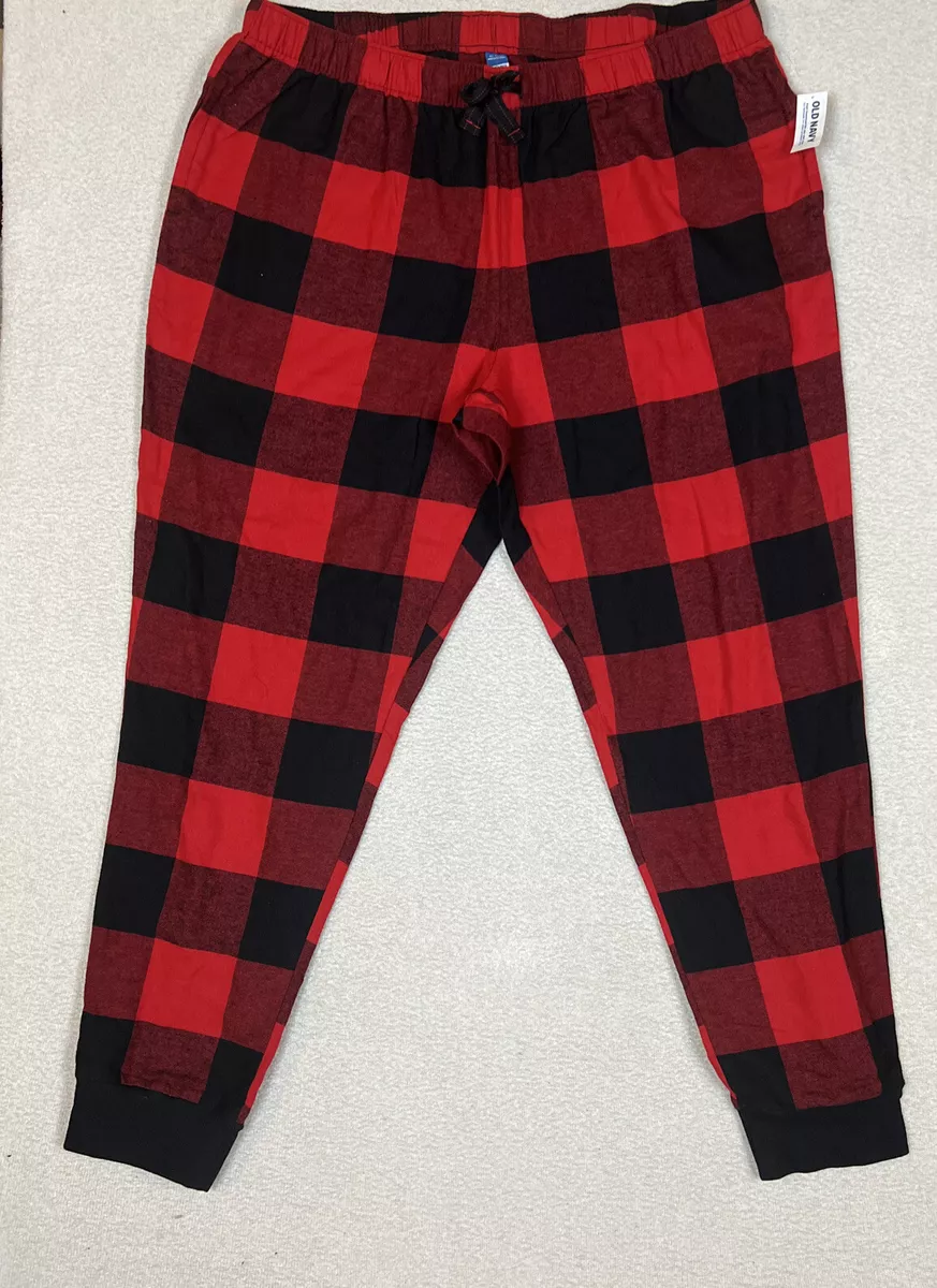 Old Navy Buffalo Plaid jogger pajama pants red black men size Large