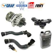 Water Pump & Thermostat + Upper Lower Hose Sensor Coolant Kit OES For BMW E83 X3