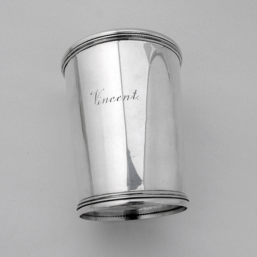 Beaded Rim Julep Cup Kinsey Coin Silver 1850 Mono | eBay