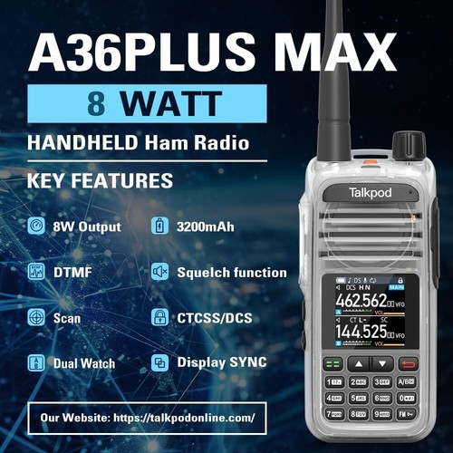 A36Plus Max Ham Radio ręczne, odbieranie i skanowanie pasma powietrznego, dwuzakresowe długie R - Zdjęcie 2 z 9