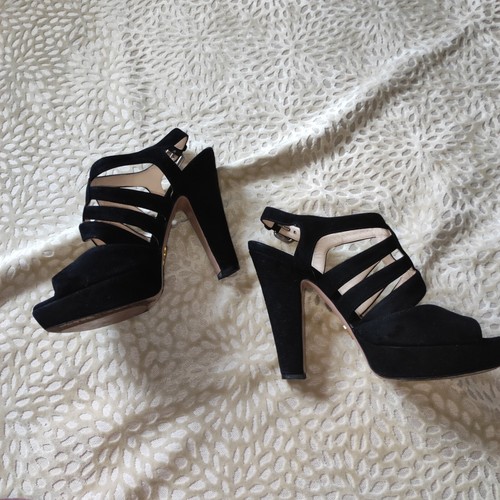 Prada Black Cage Style Platform High Heels Size 5/38 - Picture 22 of 22