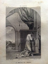 S. BRUNO IN PRAYER Le Sueur Galerie du musée Napoléon J. Lavallée 1804-1815 
