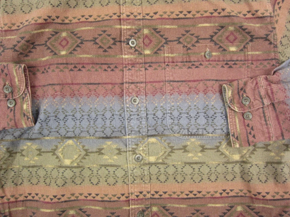 Vintage Cabelas Shirt Adult Large Red Blue Southwestern Aztec Mens 80s 90s - Image 3 of 4