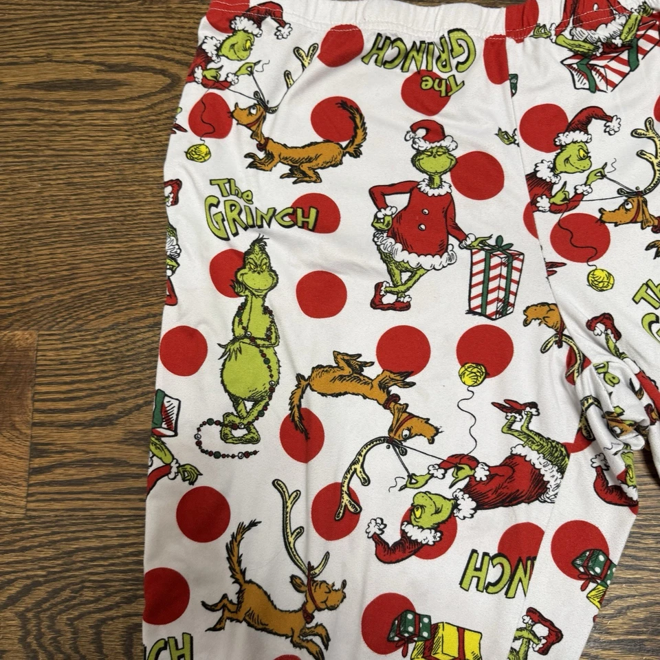 Mujer Dr. Seuss The GRINCH Blanco Pijama/Pantalones de Salón Etiqueta Talla M (8-10) Foto 3 de 4