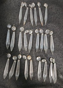 Vintage Chandelier Crystals Prisms 24 Total (42@199)