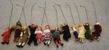 Set 12 Vtg Czech/Czechoslovakia  Theater Puppets/Marionettes,King, Queen,Villian