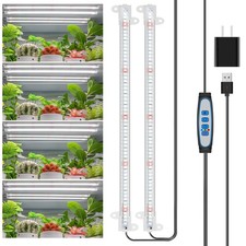 Indoor Plant Grow Lights, Full Spectrum LED Strips with Timer Brightness Modes