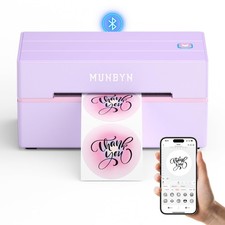 MUNBYN Bluetooth Thermal Label Printer, Wireless 4x6 Shipping small, Purple