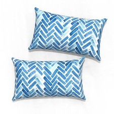 Outdoor Lumbar Pillow Covers 12  x20  , 20" x 12" Pack of 2 Blue Bricks