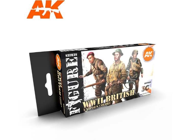 AK Interactive 11636 17ml x6 WWII British Uniform Colours - 3G Acrylic Paint Set