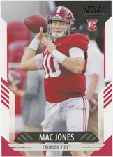 Mac Jones 2021 Panini Score Rookie Card #306 New England Patriots. rookie card picture